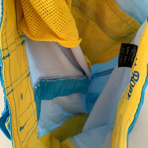 Banana Boat Men's UPF 50+ Swim Trunks in Blue & Yellow Size M. - Picture 10 of 12